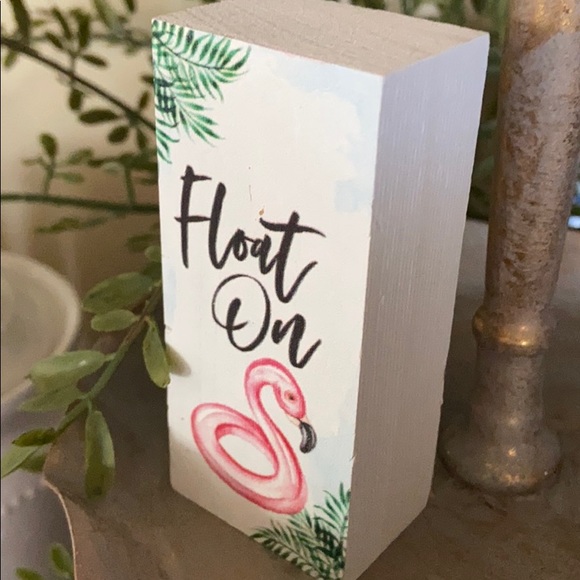 NEW! Summer Flamingo Swimming Pool Float Sign Distressed Rustic Wood - Picture 4 of 5